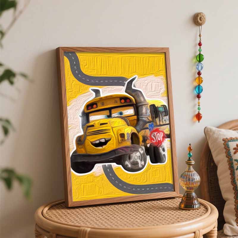 Disney Cars Miss Fritter oil paint by numbers painting kit handmade diy home decor gifts wall art decoration crafts for creative hobbyists