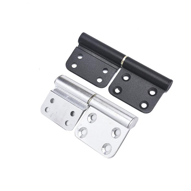 2PCS Aluminum door black flag hinge detachable 4 inch kitchen door hinges flag removable hardware toilet door removable hinge