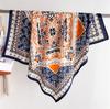 91 large square scarves in Europe and America, simulated silk, versatile herringbone pattern, shawl, scarf, retro cashew print, headscarf, scarf.