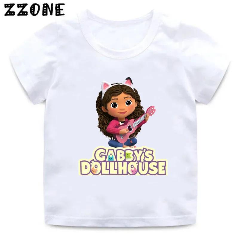 Girls Clothes Cute Gabbys Doll House Cartoon Kids Funny T-Shirts Baby Boys T Shirt Summer Short Sleeve Children Tops,ooo5456