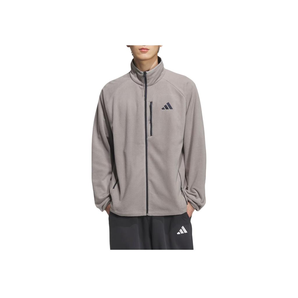 adidas Comfortable Casual Versatile Solid Color Fleece Jacket Unisex Outerwear KF5238