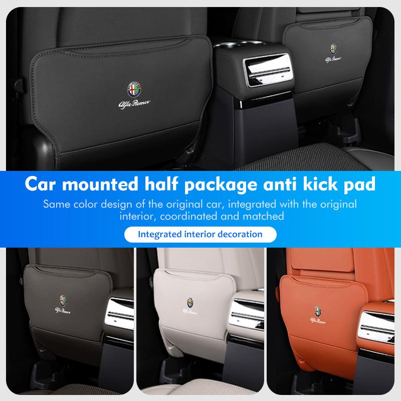 Car Seat Backrest Anti Kick Pad Rear Seat Storage Bag Accessories For Alfa Romeo Giulietta GT 159 147 156 Mito Brera Giulia