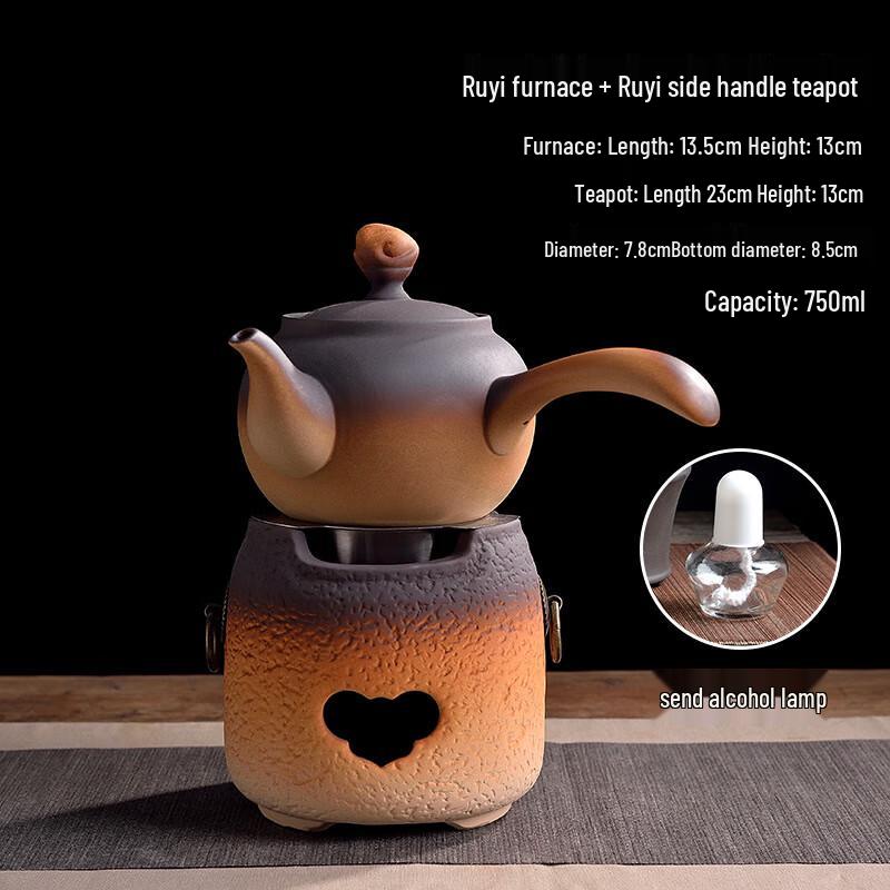 Shangqi Ceramic Tea Boiling Set with Ruyi Side-Handle Teapot