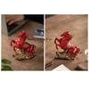 1 Stück Keramik-Pferde-Ornamente Glücksbringendes Sternzeichen-Pferd-Ornament Heimdekoration Rotes Sternzeichen-Pferd Tier-Maskottchen Schreibtisch-Dekoration