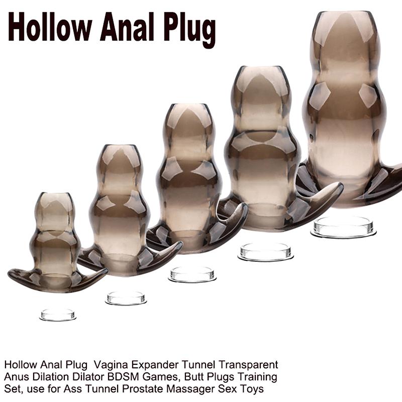 5 Sizes Hollow Anal Plug Dilator Soft Speculum Prostate Massager Butt Plug Set Intimate Enema Sex Toys Women Men Intimate Goods