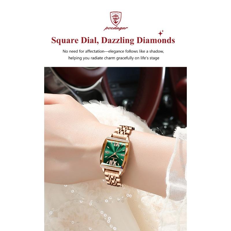 POEDAGAR Fashion Original Woman Clock Waterproof Date Elegant Ladies Watch Stainless Steel Casual Quartz Watches Reloj