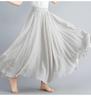 2024 Japan & Korea Loose Cotton-Linen Elastic Waist Midi Skirt – Solid Color A-line Swing Skirt
