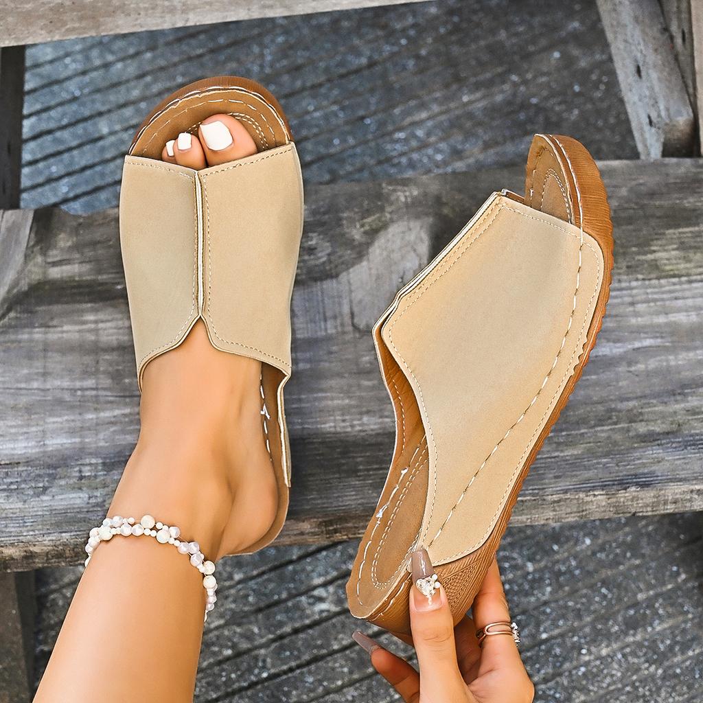 Fashion Women Wedge Slippers Summer Comfortable Buckle Woman Shoes Lightweight Fashion Slippers Open Toe Breathable Sandals Slides Women