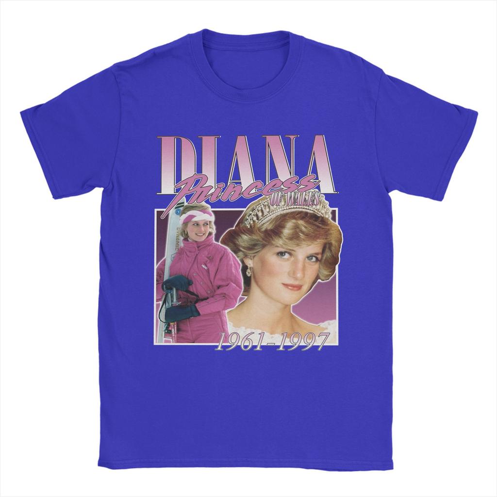 Diana Princess Of Wales 90s Style Men's T Shirt Tees Short Sleeve Crewneck T-Shirts 100% Cotton Graphic Printed Clothing