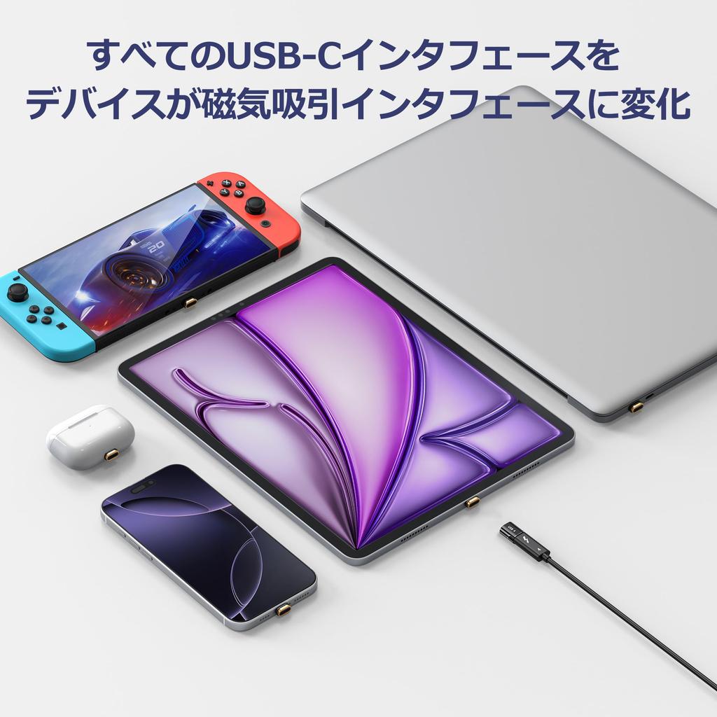 MUXER USB C Magnetic 80Gbps Data USB4 V2 240W PD Fast 4K 120Hz 8K 60Hz HD Video Signal Thunderbolt 5 Device Compatible Black Adapters 2 Additional