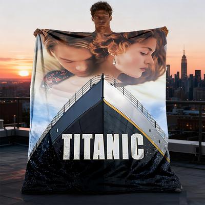 1pc Titanic Outdoor Blanket Lightweight Flannel Throw For Travel, Camping, Livingroom, Couch, Chair Soft