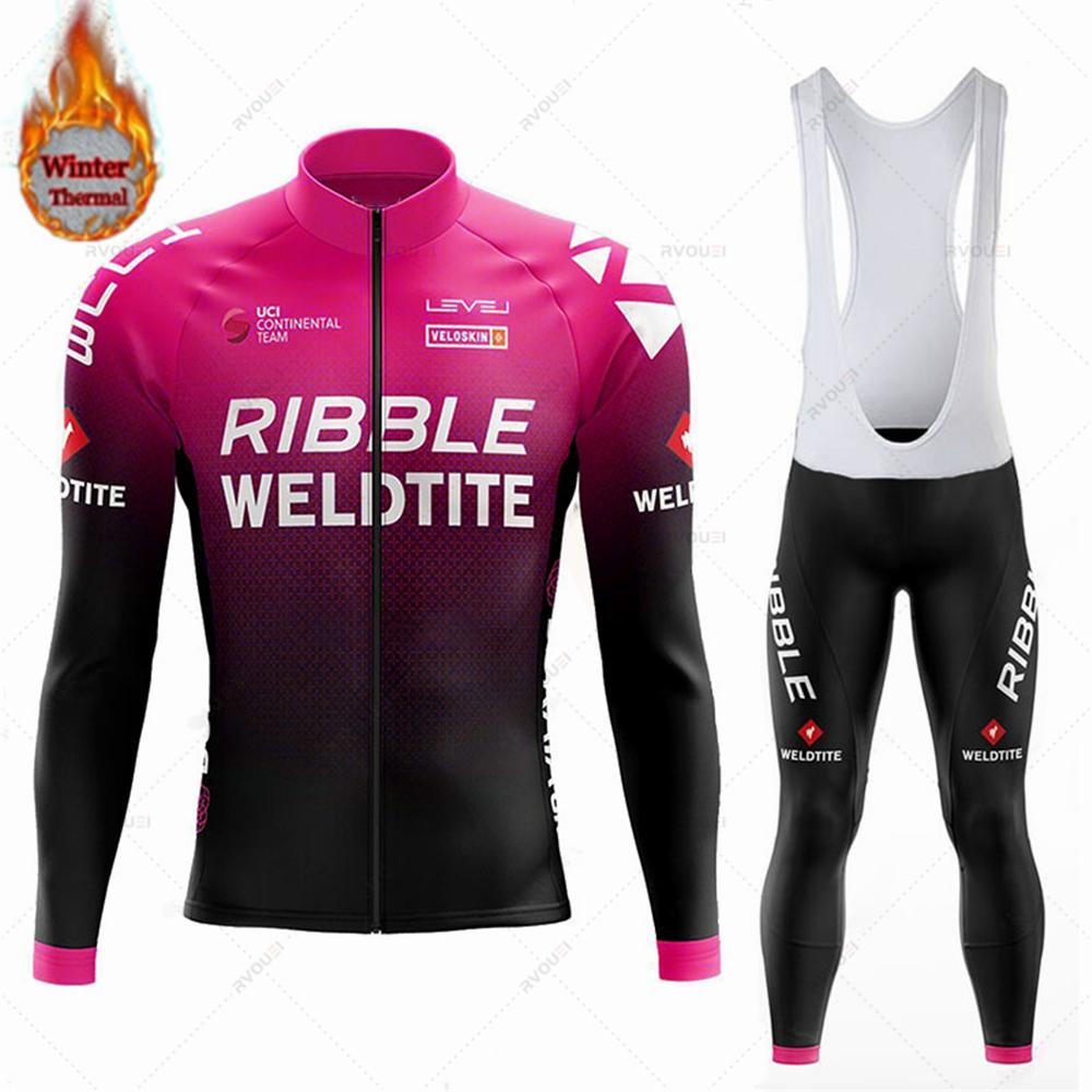 2026 Winter Velvet Warm Cycling Clothing Suit Set Wool Men Bicycle Suit Outdoor Sportswear MTB Bike Uniform Maillot Ciclisno Kit Triathlon