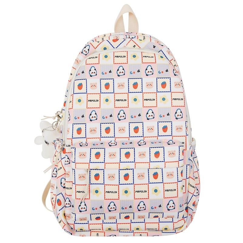 Schoolbag School Bag for Girls Junior High School Students Large Capacity ins Japanese Cute Cartoon Printed School Students Girls Backpack Backpack