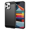 For iPhone 15 Pro Max Case with Screen Film WANLONFENG LS Series Big Lens Hole Brushed Texture TPU Phone Cover