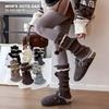 Boots Still Cotton Socks Cover Flanging Ball Bow Stacking Socks Lolita Girl Lace Coffee Calf Cover
