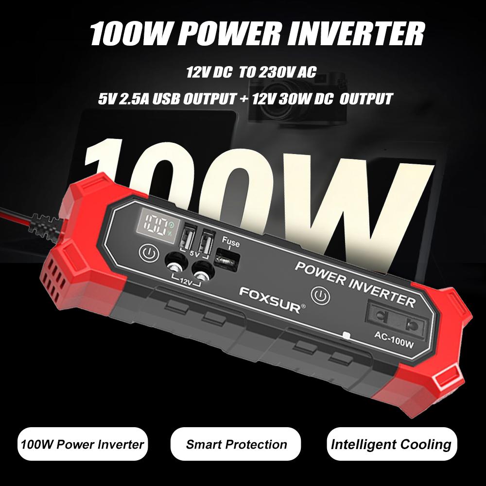 Zigarettenanzünder-Schnittstelle Auto-Stromversorgung Wechselrichter Umwandlung USB-Batterieklemme Auto-Stromwechselrichter DC 12V auf AC 230V Spannungswandler