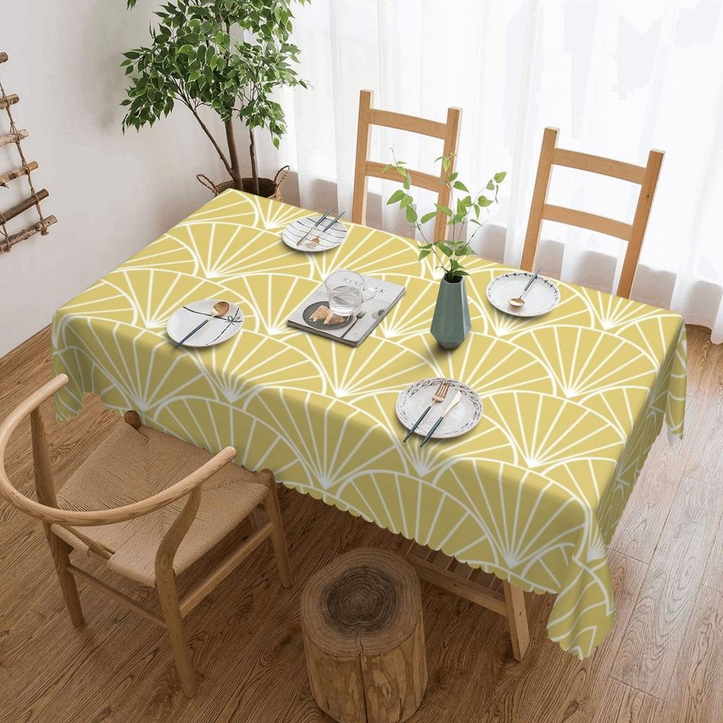 Great Wave Off Kanagawa Vintage Japanese Tablecloth Rectangular Waterproof Table Cover Cloth for Dining Room