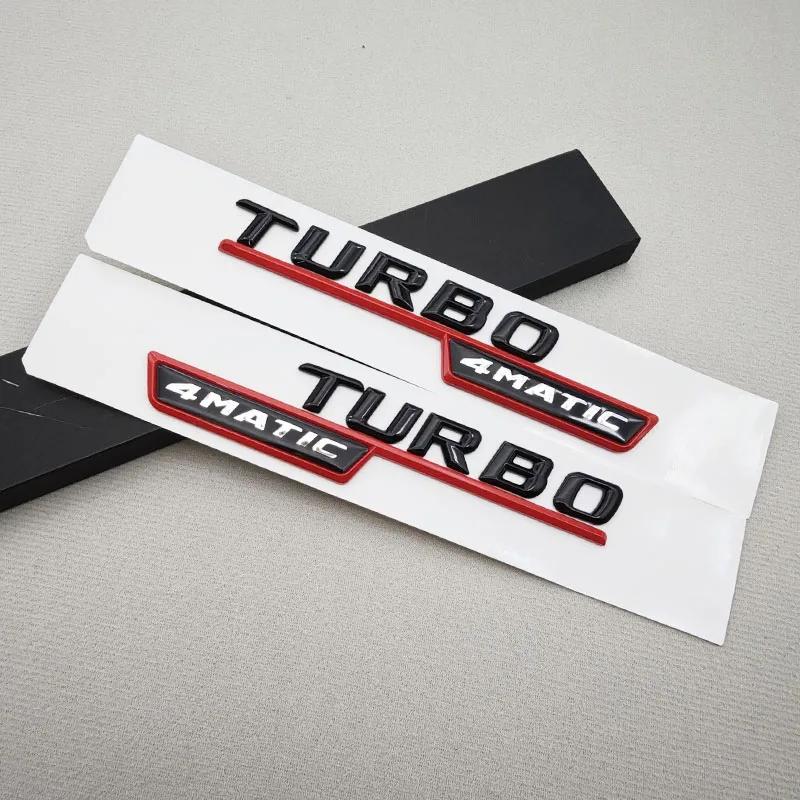 2pcs 3D ABS TURBO 4MATIC Car Letters Side Fender Trim Badge Emblem Sticker For Mercedes Benz AMG A45 A35 X247 W117 Accessories AT1