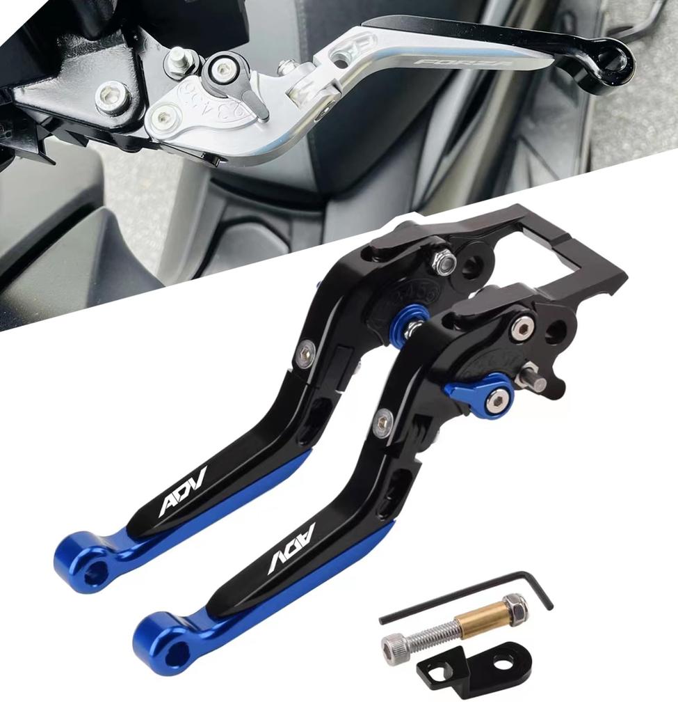 Compatible with motorcycles and Aluminum brake and clutch lever handlebar and parking brake lever adjustment and indigo with parking brake