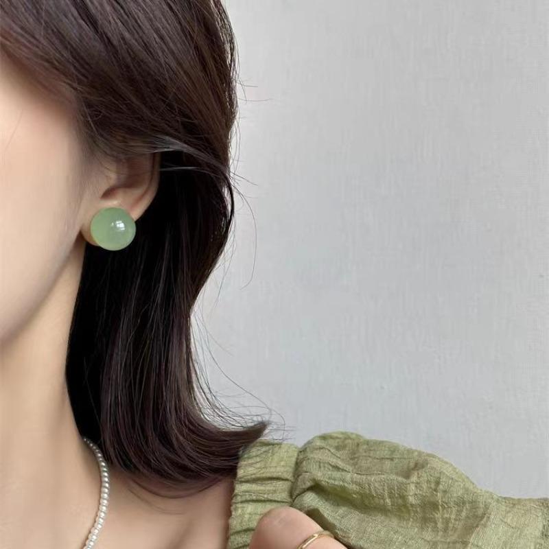 Cute Romantic Multicolour Resin Ball Stud Earrings for Women Charm Fashion Summer Holiday Piercing Jewelry Korea Earrings Gift