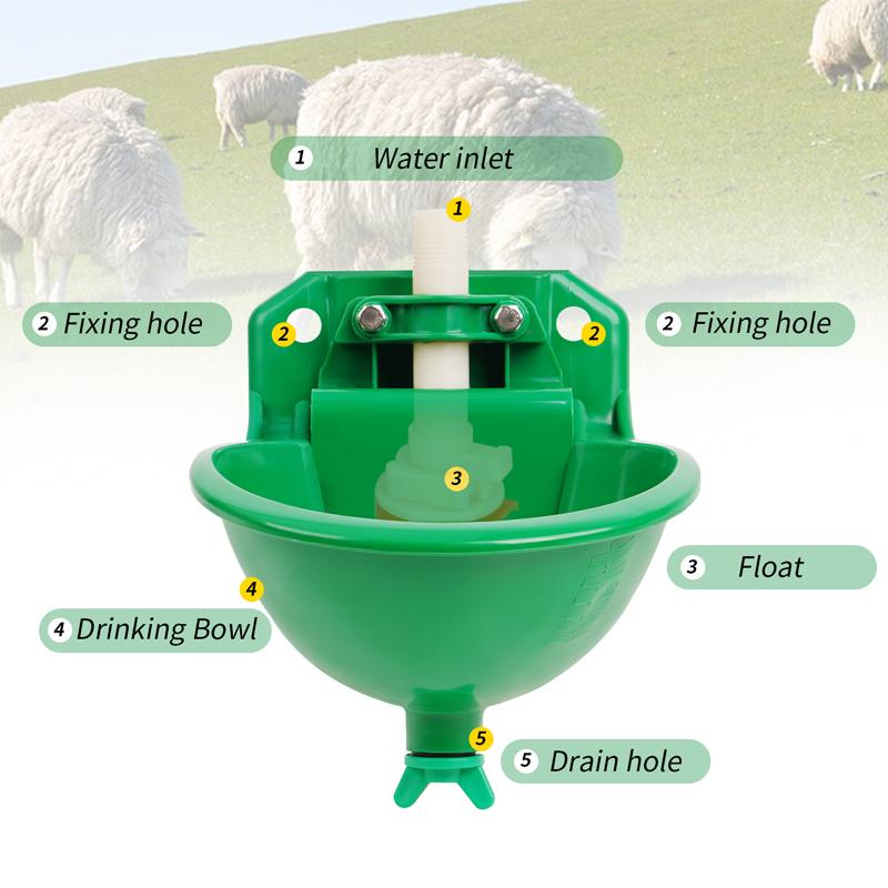 Livestock Sheep Goat Drinker Bowl With Valve Automatic Drinking Bowl Plastic Water Fountain Cattle Sheep Dog Feeding Equipment