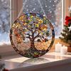 Leichtes Dekoratives Kunstobjekt Acryl-Fensteraufhänger im Buntglas-Stil, Lebensbaum & Winterwald Bunter Hängeornament Runder Sonnensammler