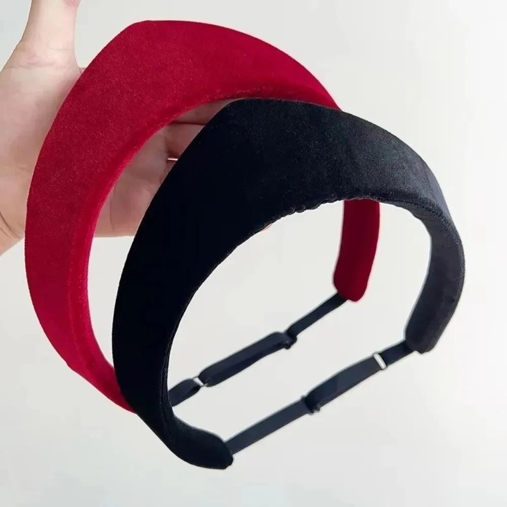 Vintage Velvet Crown Headband Temperament Crown Simple Anti Slip Adult Hair Clip Wide Edge Headband Girls Hair Styling Accessory