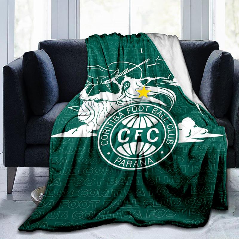 Cori-tiba Football Club Crest Printed Throws Blanket Soft Flannel Blankets for Couch Bed Gifts for Men Women Picnic blanket Christmas gifts