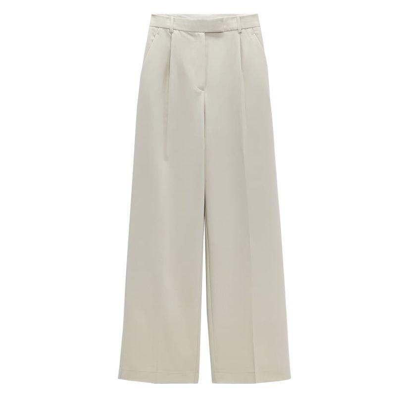 Slim Looking High Waist Loose Drape Texture Mop Trousers
