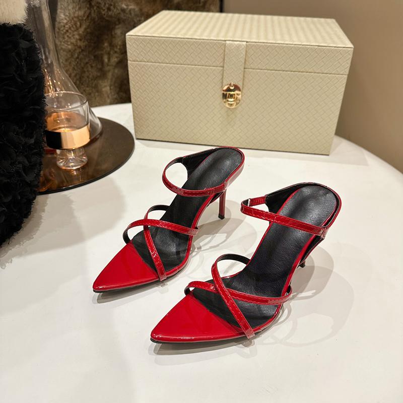 2025 Super Vysoké Tenké Podpatky Dámské Lodičky Kotníkové Sandály s Křížovým Páskem Boty Dámské Špičaté Vysoké Podpatky Společenské Boty Sexy