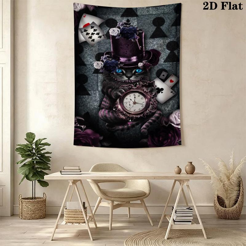 Magic Hat Cheshire Cat Pattern Home Decor Tapestry, Wall Hanging, Decorative RV Wall Cloth.SGT0917435