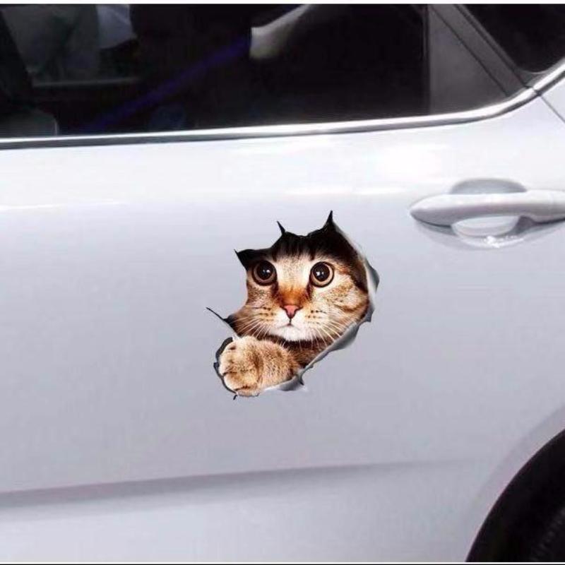 3D General Motors Decorative Stickers Cute Kitty Dog Car Stickers Body Scratch Shielding Decorative Stickers Creative and Realistic