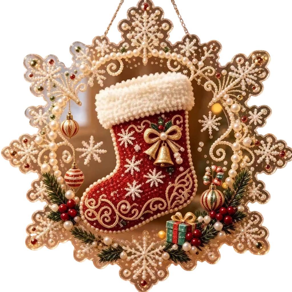 Christmas Acrylic Ornament Hanging Decoration for Tree, Window, Home Holiday Decor