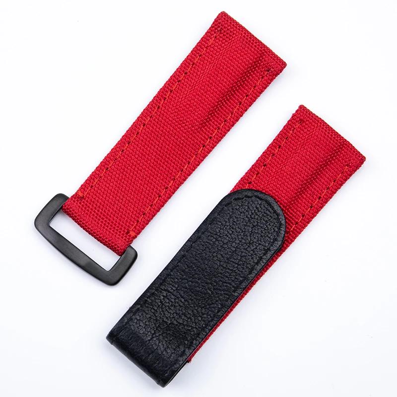 

22mm adjustable fabric leather colorful watchband for Rolex strap sea-dwelsky-dwelfor d. Huwei smart accessories 22mm червоний