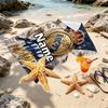 Custom Name Personalized Real Madrid Football Print Beach Towel, for Trip Camping Beach Party Home Decor, Birthday Gift for Family & Friends