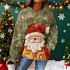 Women's Hooded Long Sleeve Christmas Printed Flannel Top Hooded Sweatshirt