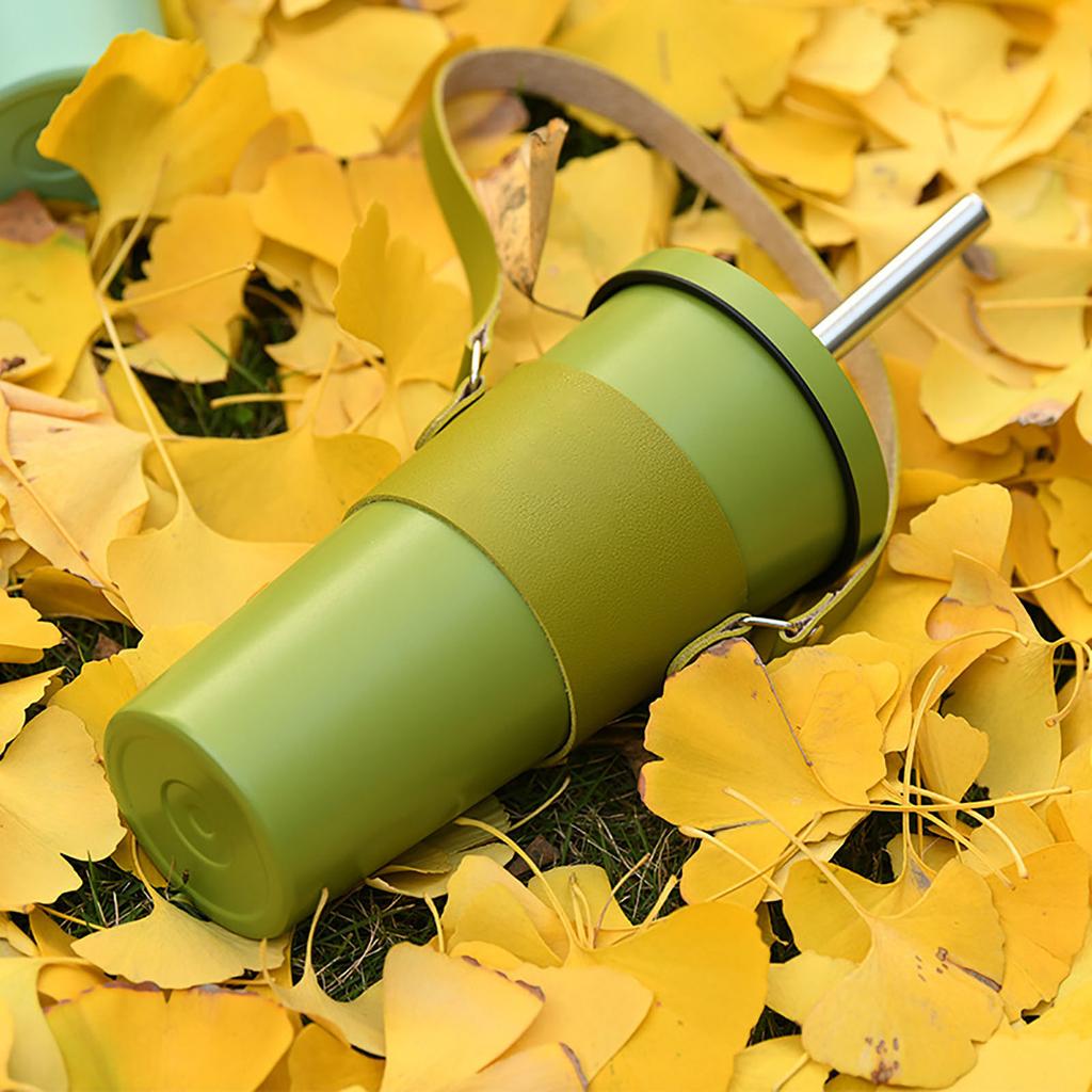 Tragbarer PU-Becherhalter mit Kette Wiederverwendbarer Becherhalter Getränke-Trageschlaufen Beutel Milchtees Becherbänder mit Griff