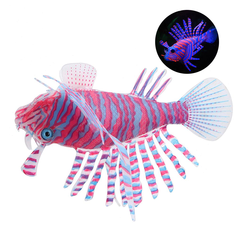 Aquarium Artificial Simulated Silicone Lionfish Luminous Ornament Fish   Decoration