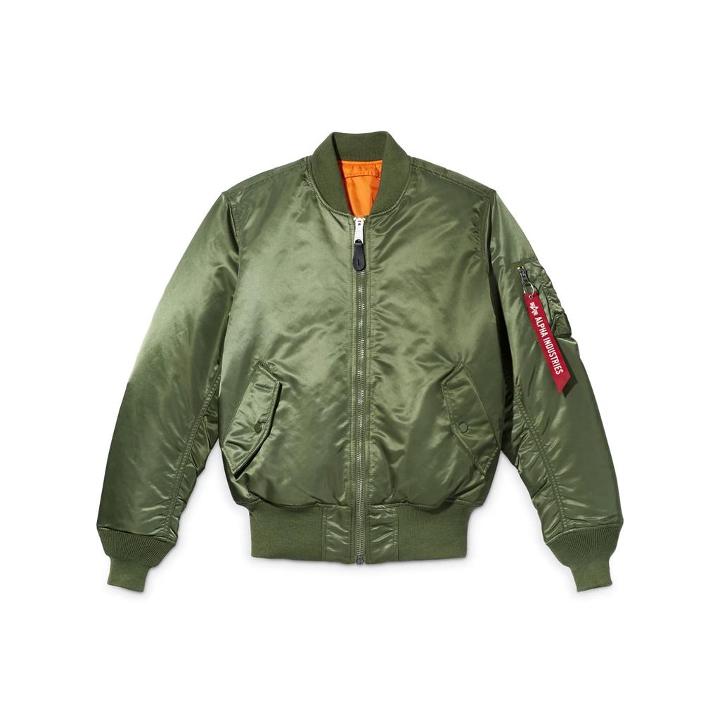Alpha Industries Flight Bomber US Size 2X Green Men's MA-1 Jacket, Plus,