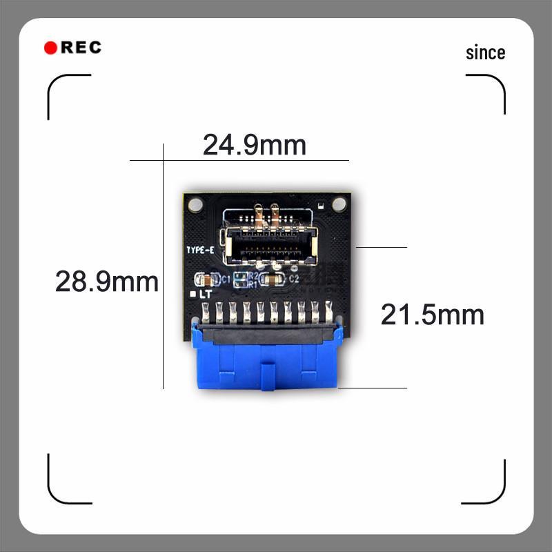 USB 3.0 19-Pin to USB 3.2 Type-C Front Adapter 9-Pin to Type-E 20-Pin