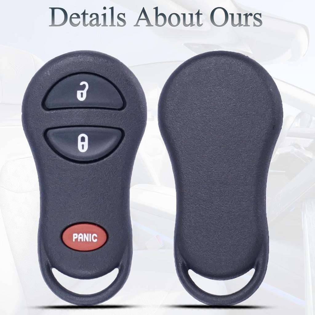 Key Fob Replacement Fits For Dodge Ram 1500 2500 3500 2002-2005, Chrysler Town Country Voyager 1999-2003,Dakota 2001-2004, Durango 2001-2003, Caravan