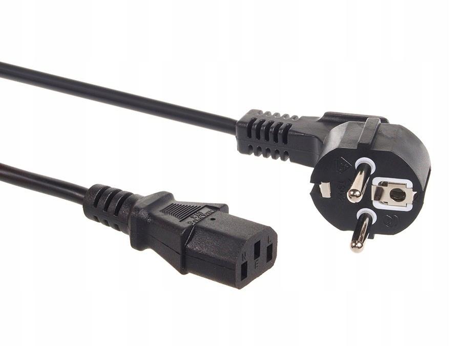 Kabel zasilający Akyga AK-PC-05A CEE 7/7 - IEC C13 250V/50Hz 10A 5m czarny