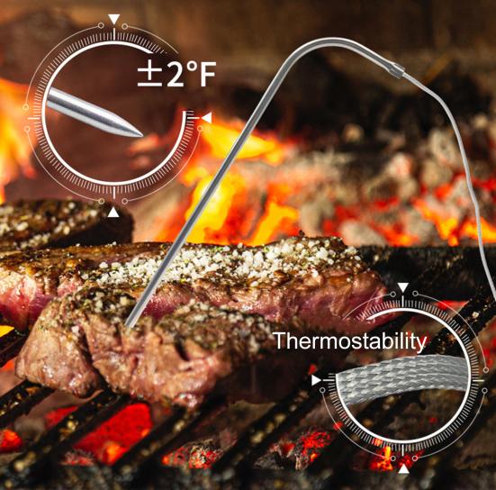Matlagnings BBQ Termometer Pekskärm Temperaturmätare med Timer Sond