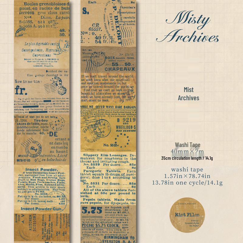 Васи-лента Jilv Tangshi: Ретро-поэзия и английские элементы для дневников