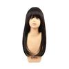 All-wig Girlish Straight Midi Heat-resistant Chocolate Black