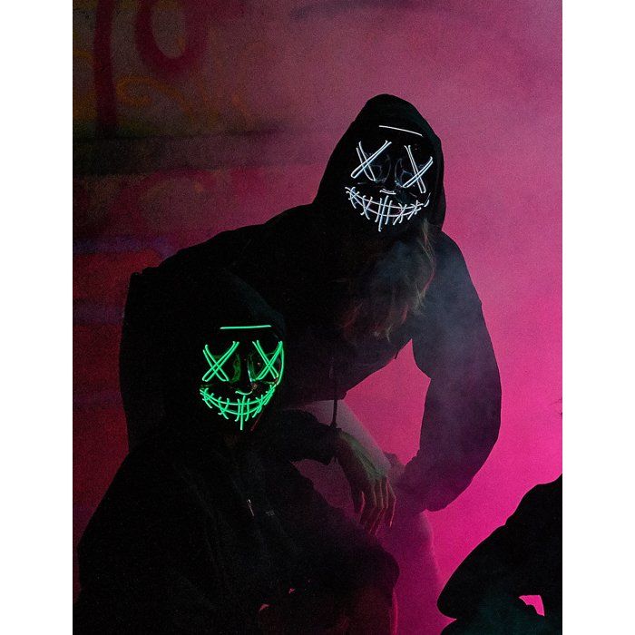 Accessoire - Masque led lumineux bleu adulte