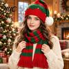 Soft Plush Headwear Christmas Elf Hat with Fur Ball, Santa Knit Hat, Festival Decoration Gifts Red And Green Party Costume Accessories for Adults Kids