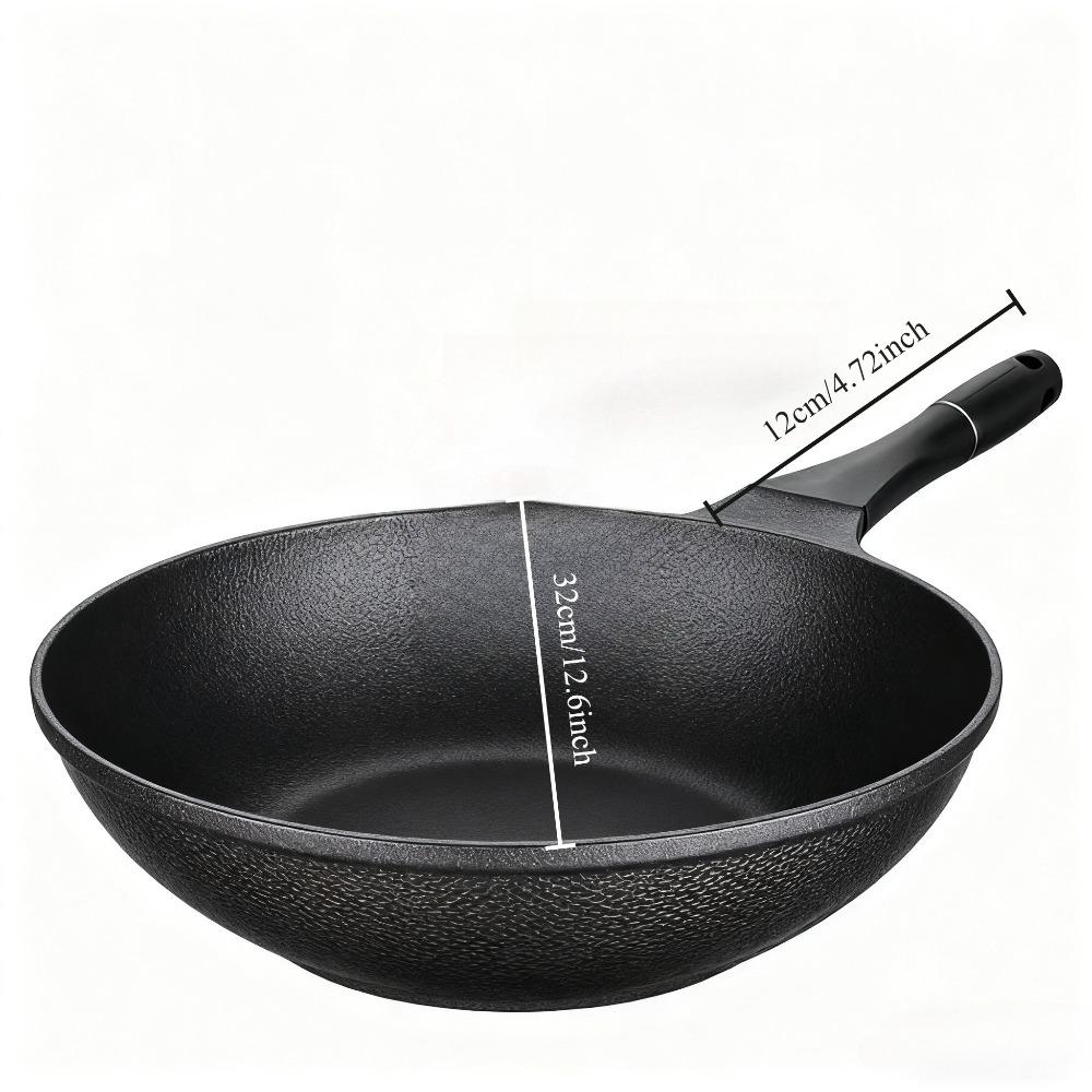 KOSUN Nonstick Wok with Lid Gas Stove Induction Cooker Universal Flat Pan Chefs Pans for Household Cookware Kitchen Frying Pan
