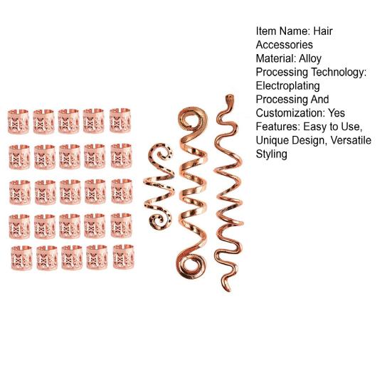 6/28Pcs/Set Hair Accessories Set Women Alloy Braid Beads Clips Easy To Use Hair Accessories Pirate Cosplay Hair Braiding Tools