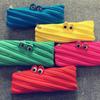 Creative Stationery Large Capacity Canvas Monster Zipper Pencil Case Women Makeup Bag Wallet